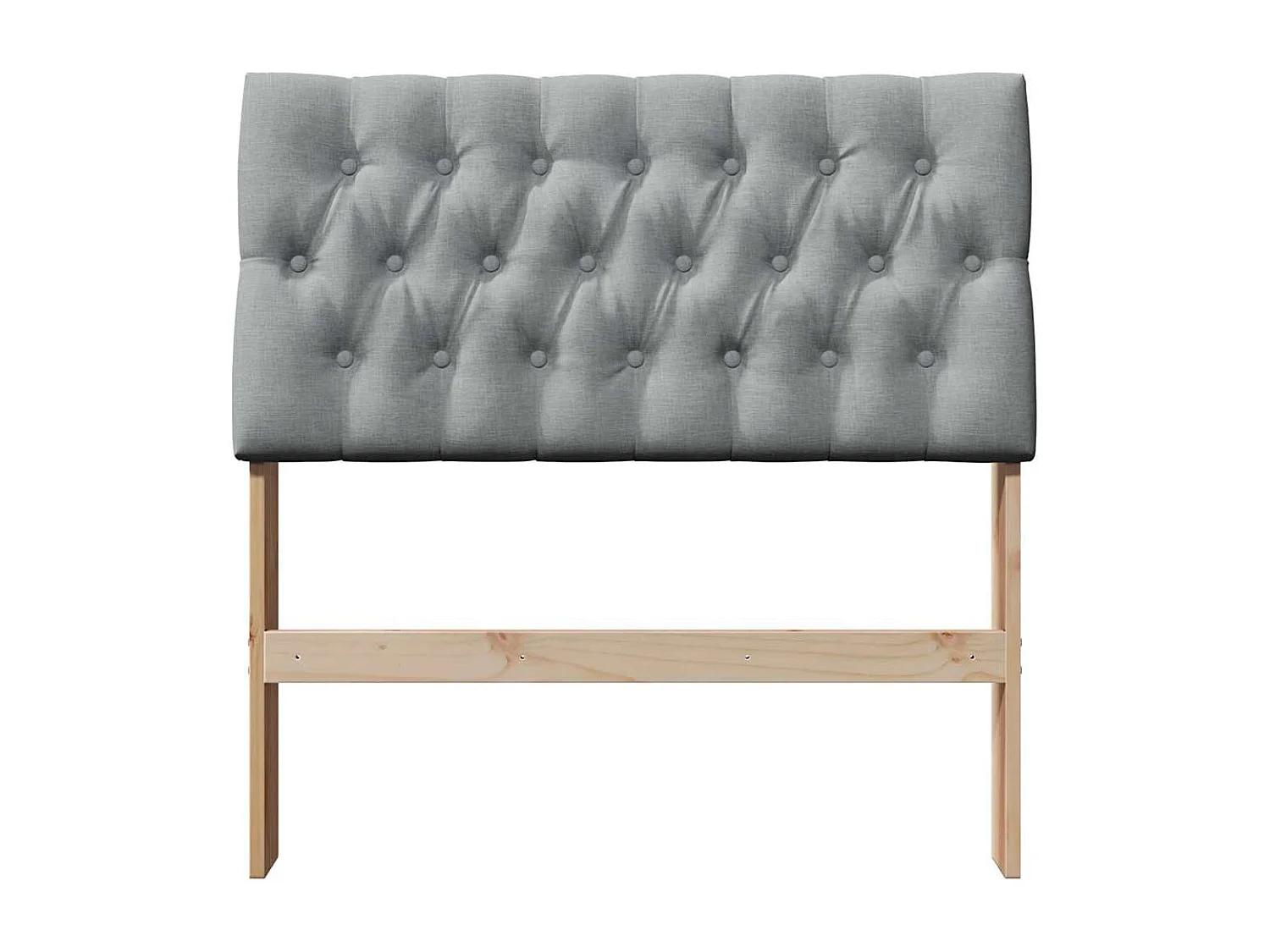 Gestoffeerd hoofdbord Lichtgrijs 90 cm Massief grenenhout
