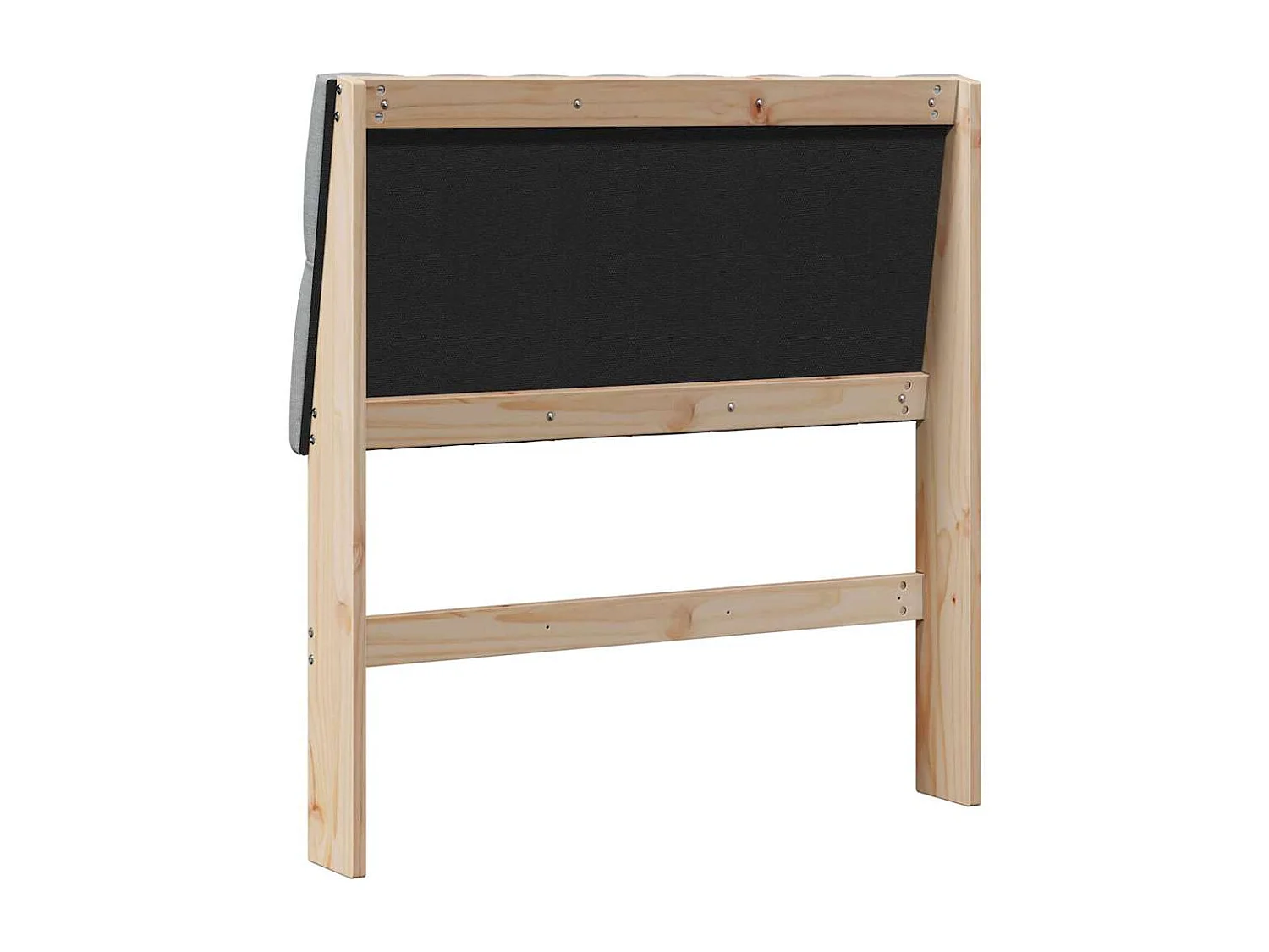Gestoffeerd hoofdbord Lichtgrijs 90 cm Massief grenenhout