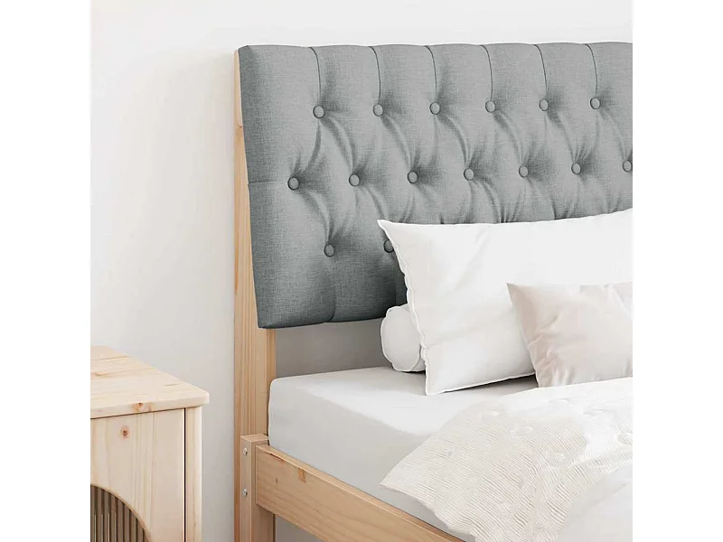 Tête de lit capitonnée Gris clair 90 cm Pin massif