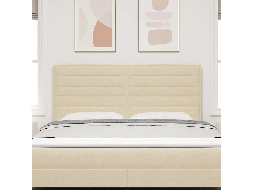 Tête de lit Hauteur réglable Manuel Crème 180 cm tissu