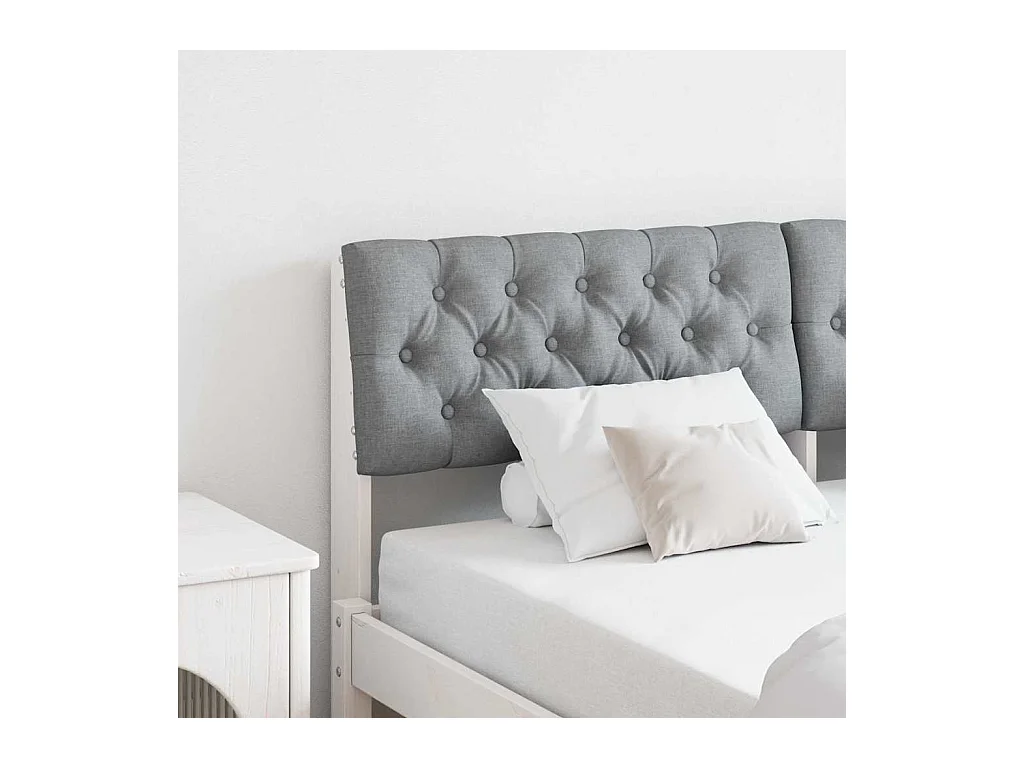 Cabecero tapizado Gris Claro 140 cm Madera de pino macizo