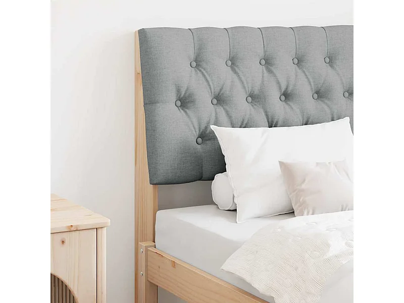 Cabecero tapizado Gris Claro 80 cm Madera de pino macizo