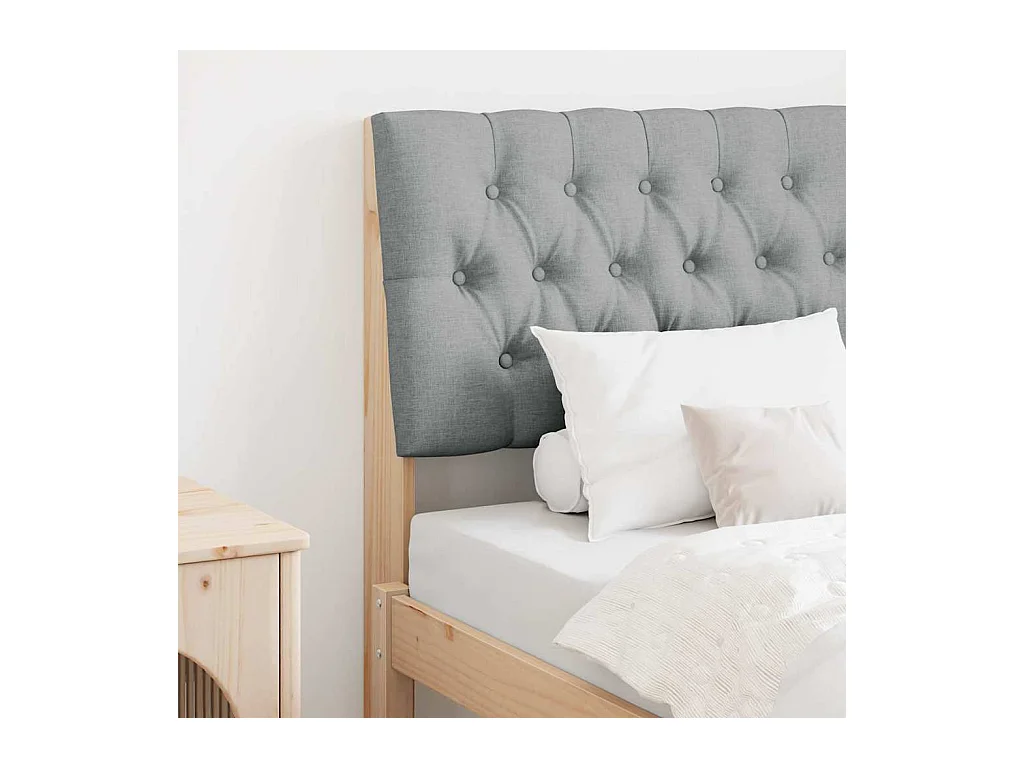 Cabecero tapizado Gris Claro 80 cm Madera de pino macizo