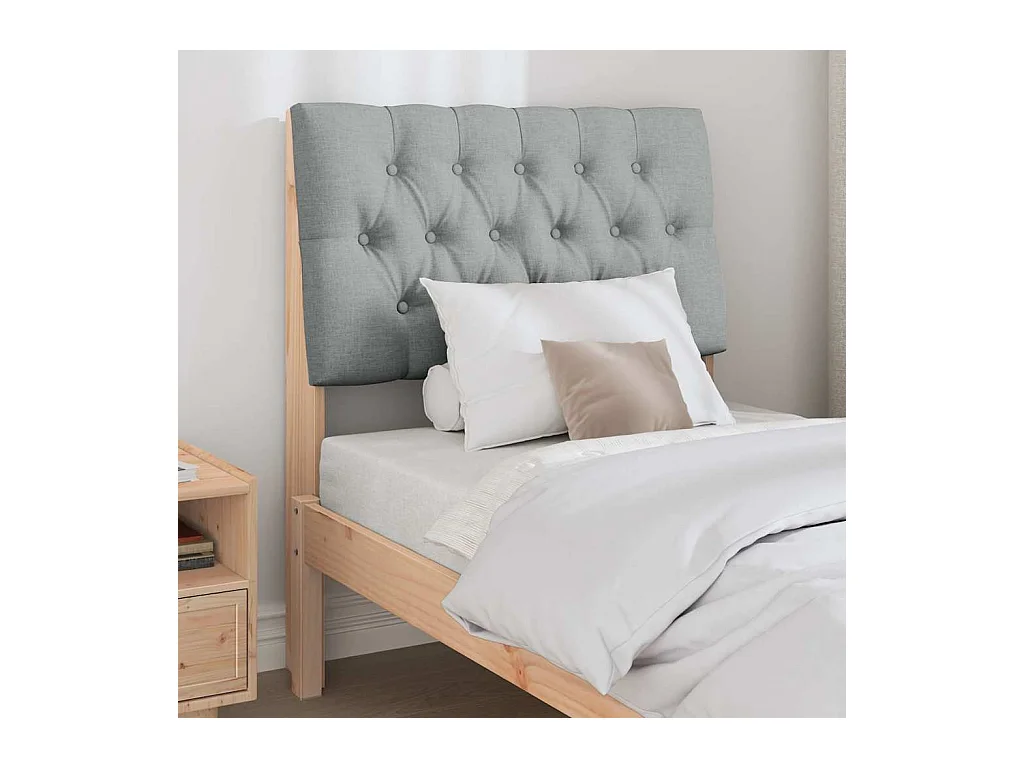 Cabecero tapizado Gris Claro 80 cm Madera de pino macizo