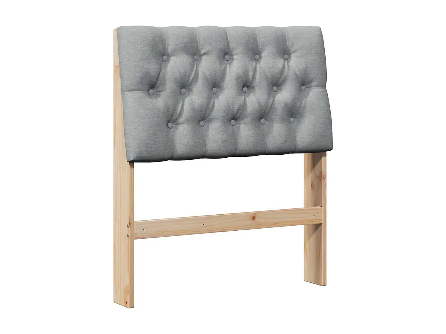 Tête de lit capitonnée Gris clair 80 cm Pin massif