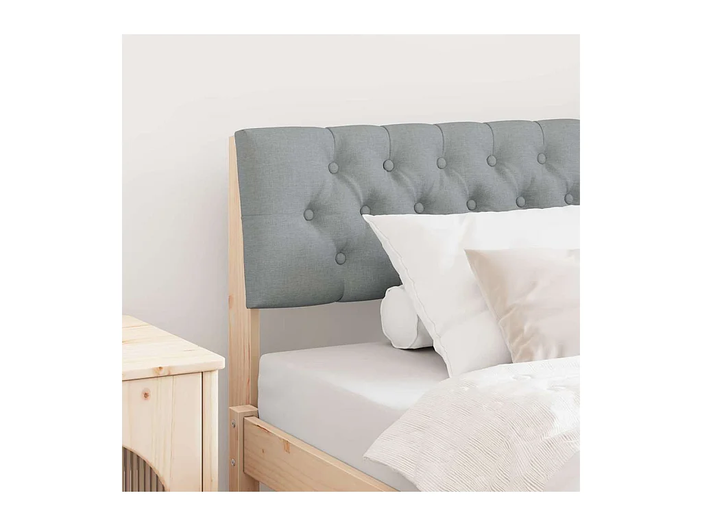 Cabecero tapizado Gris Claro 100 cm Madera de pino macizo