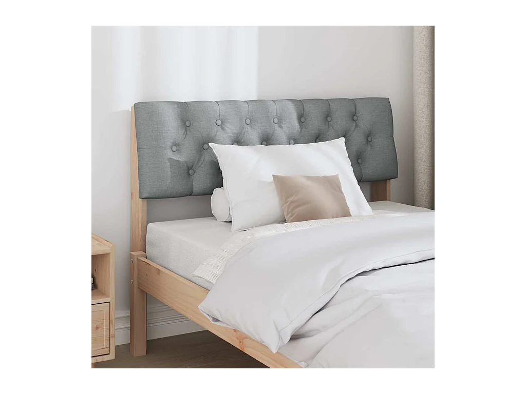 Cabecero tapizado Gris Claro 100 cm Madera de pino macizo
