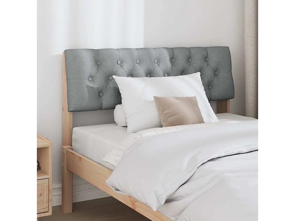 Cabecero tapizado Gris Claro 100 cm Madera de pino macizo