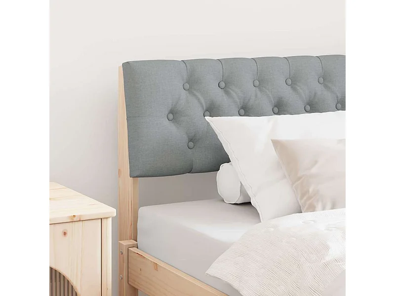 Tête de lit capitonnée Gris clair 100 cm Pin massif