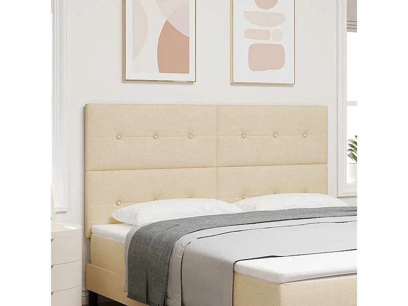 Tête de lit avec tête de lit Crème 180 cm tissu