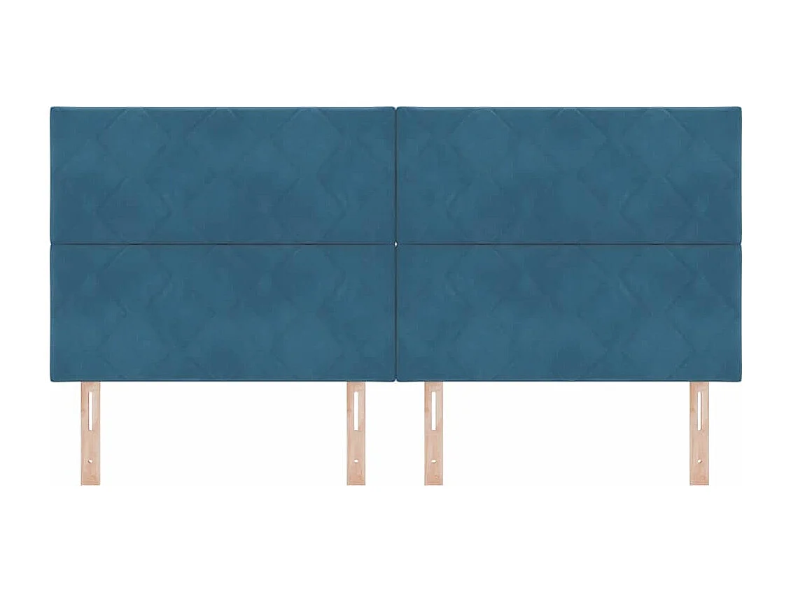 Cabecero LED Geométrico Manual Azul oscuro 200 cm Terciopelo