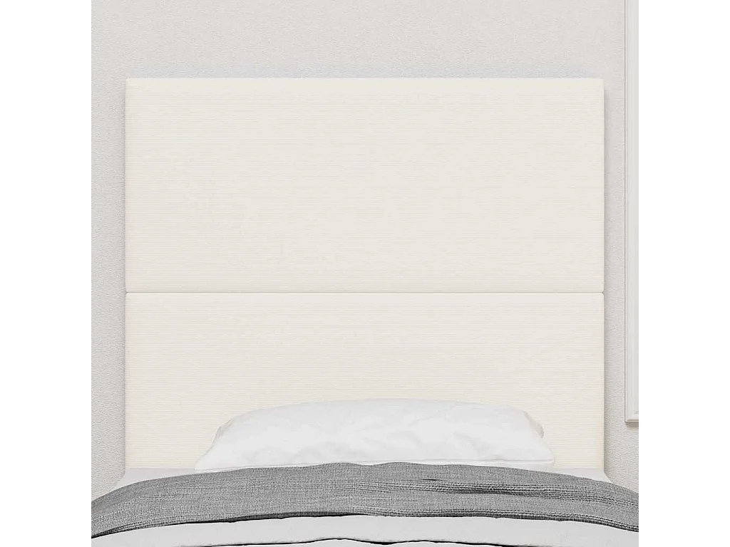 Tête de lit avec tête de lit Crème 80 cm Tissu côtelé
