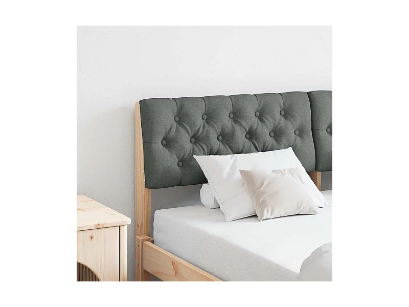 Tête de lit capitonnée Gris foncé 150 cm Pin massif