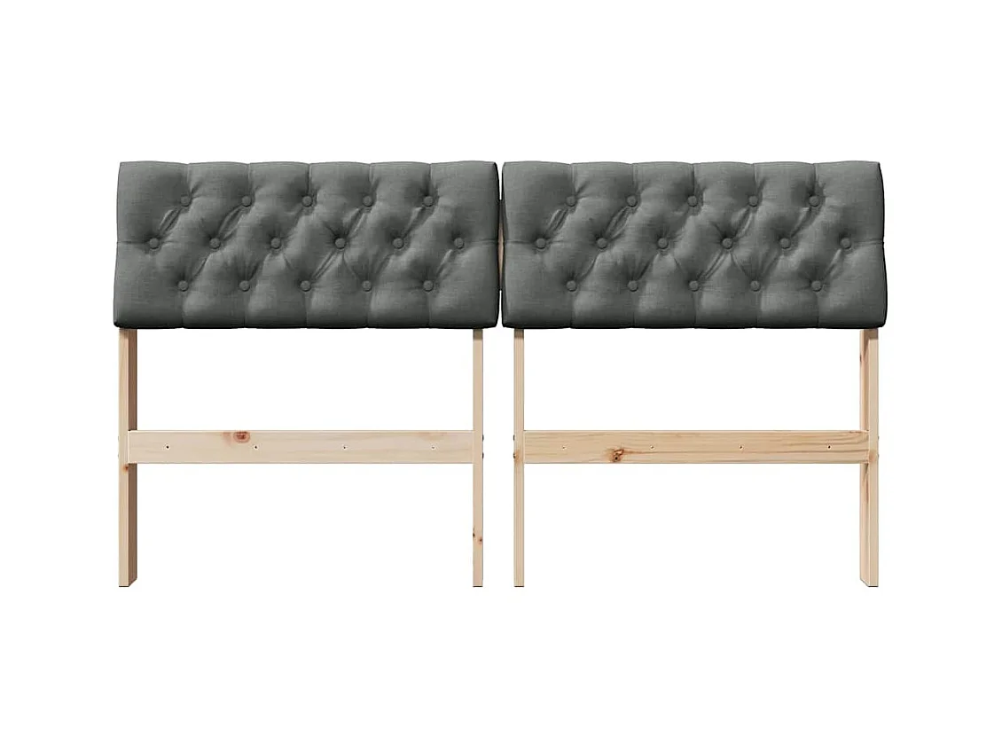 Tête de lit capitonnée Gris foncé 150 cm Pin massif
