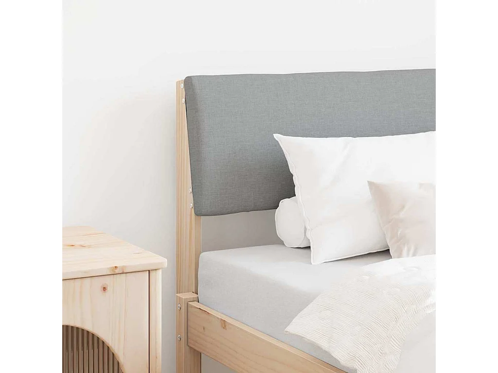 Cabecero tapizado Gris Claro 80 cm Madera de pino macizo