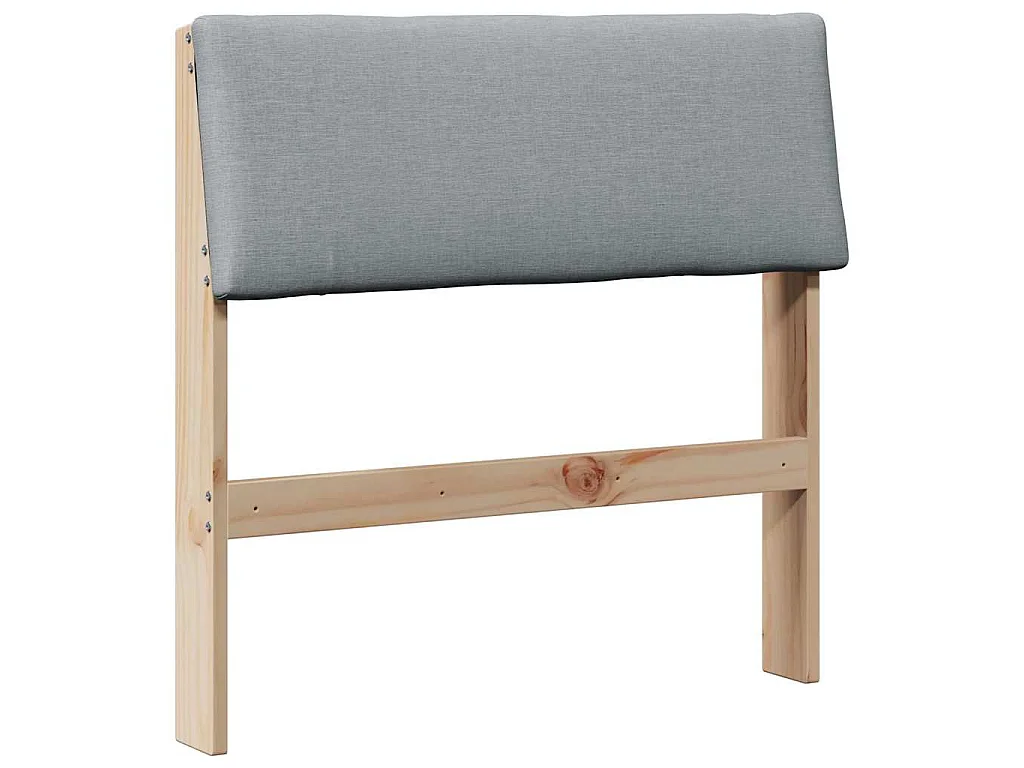 Cabecero tapizado Gris Claro 80 cm Madera de pino macizo