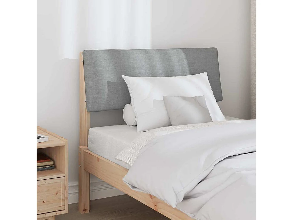 Cabecero tapizado Gris Claro 80 cm Madera de pino macizo