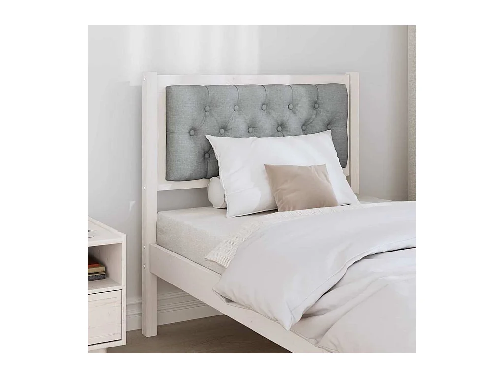 Cabeceira Branco e cinza claro 80 cm Madeira de pinho maciça