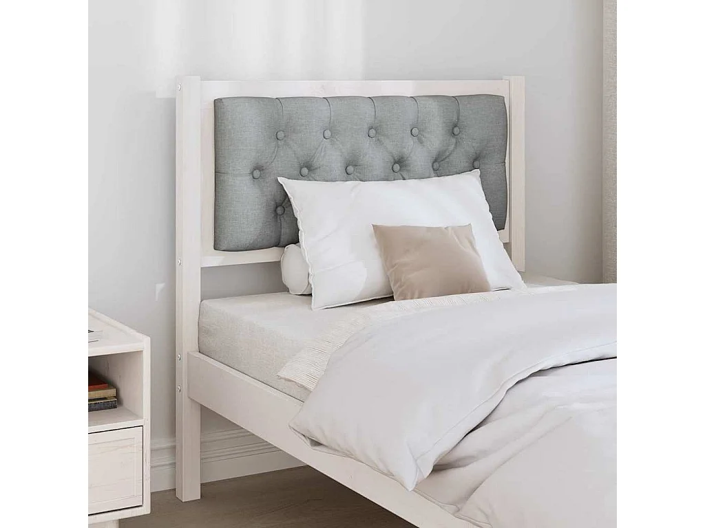 Tête de lit Autre Blanc et gris clair 80 cm Bois massif en pin