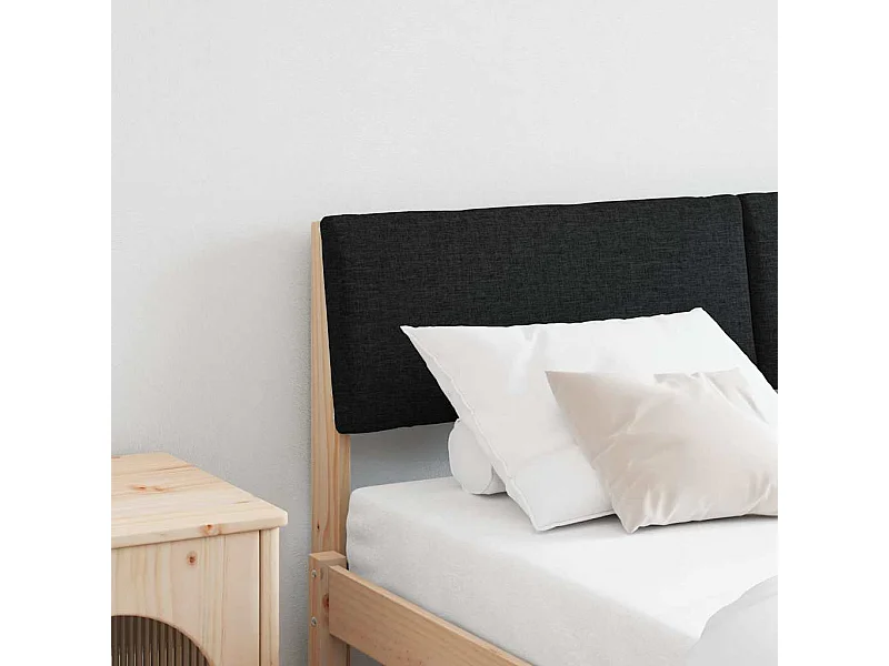 Tête de lit capitonnée Noir 160 cm Pin massif
