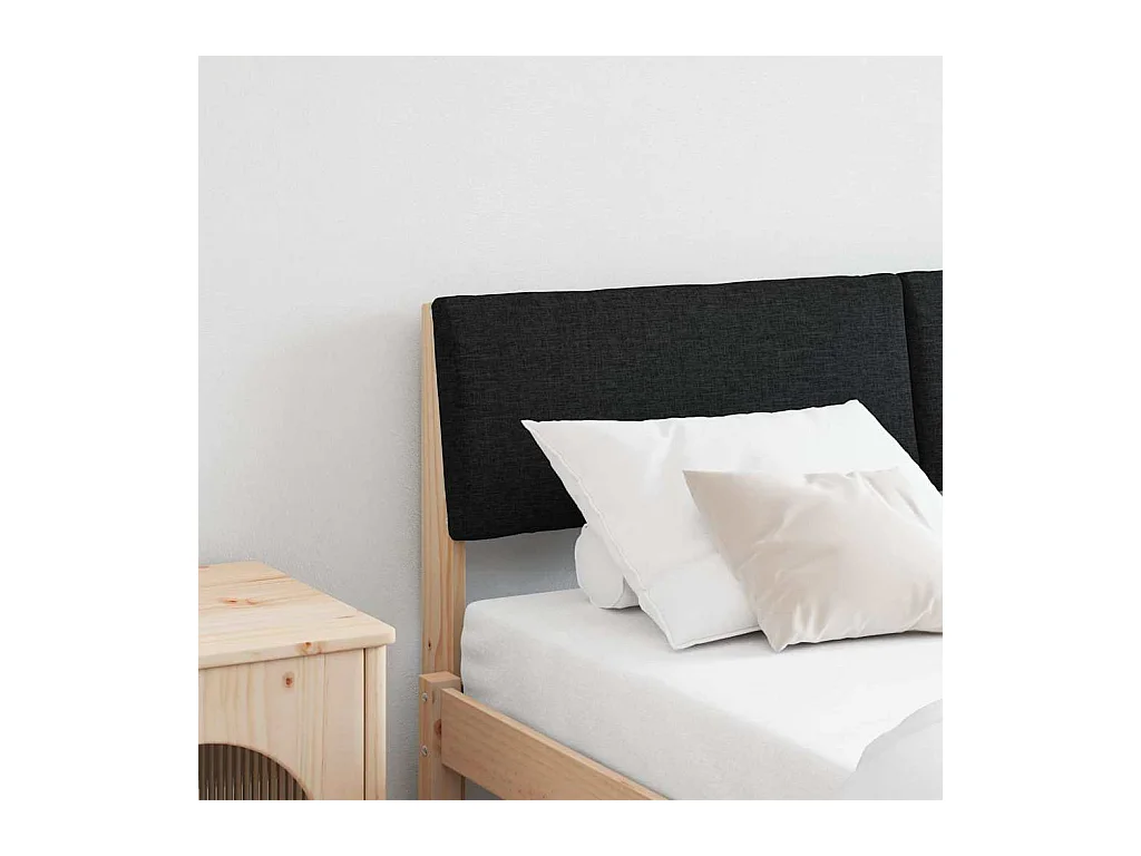 Tête de lit capitonnée Noir 160 cm Pin massif