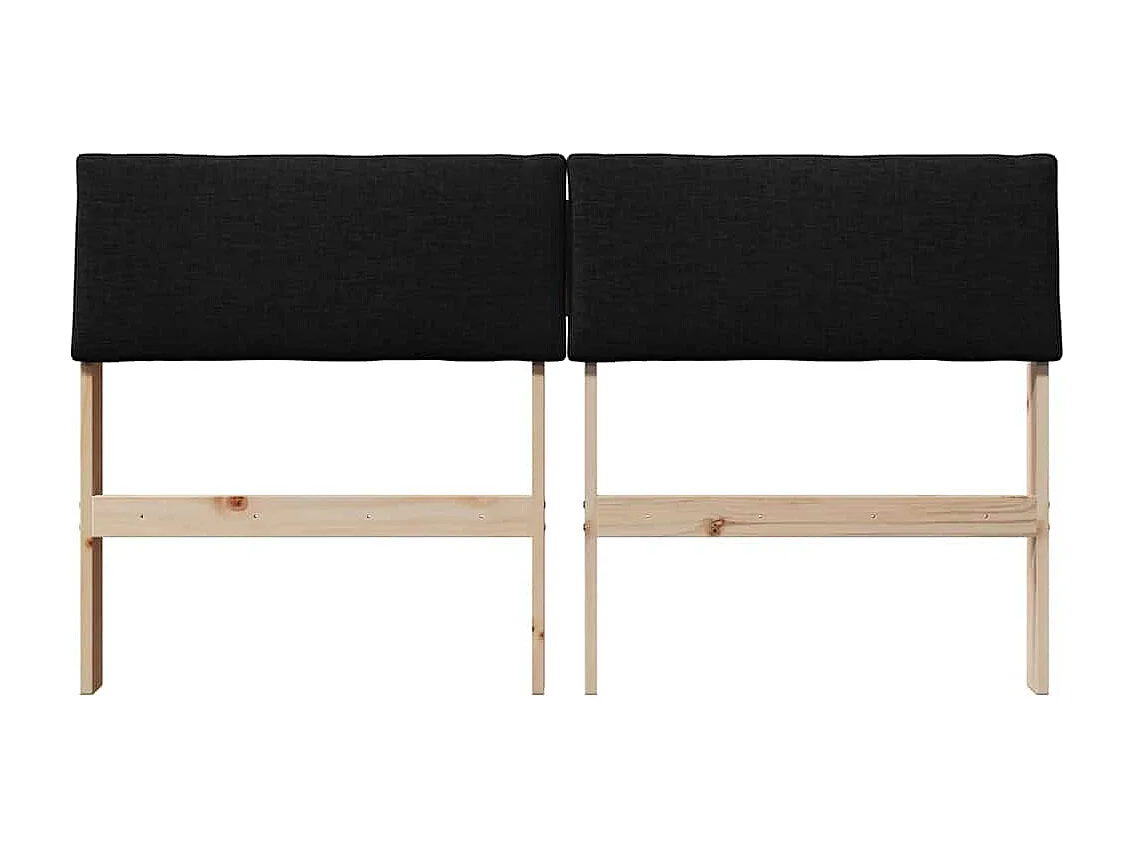 Tête de lit capitonnée Noir 160 cm Pin massif