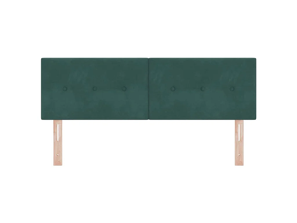 Cabecero Montaje en la pared Verde oscuro 144 cm Terciopelo