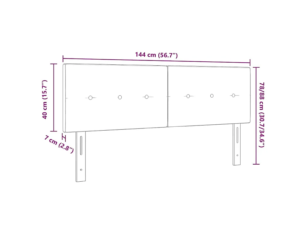 Cabecero Montaje en la pared Verde oscuro 144 cm Terciopelo