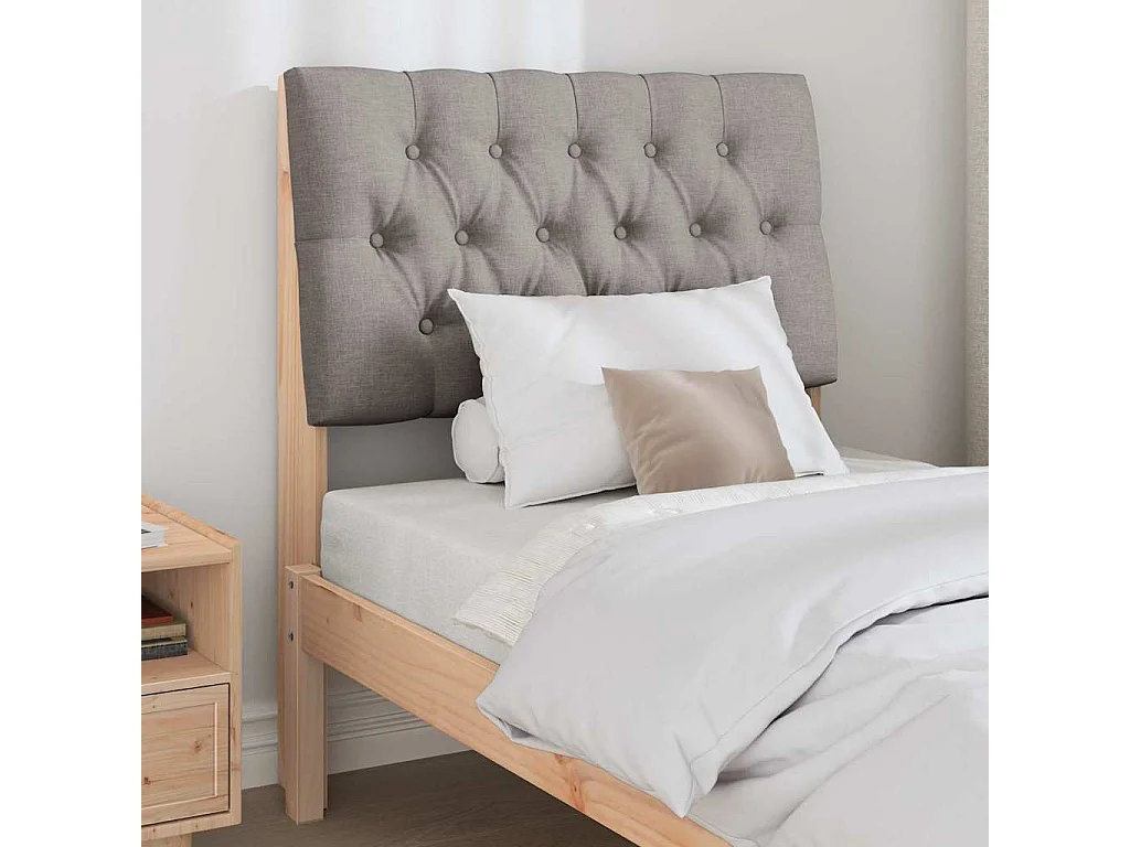 Gestoffeerd hoofdbord Taupe 80 cm Massief grenenhout