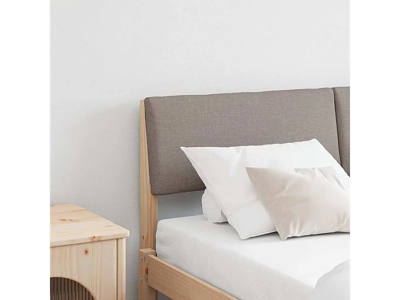 Gestoffeerd hoofdbord Taupe 150 cm Massief grenenhout