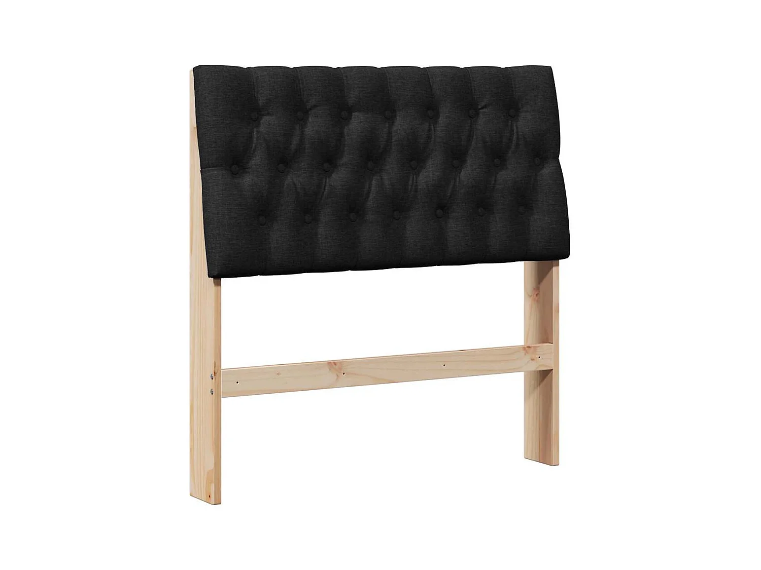 Cabecero tapizado Negro 90 cm Madera de pino macizo