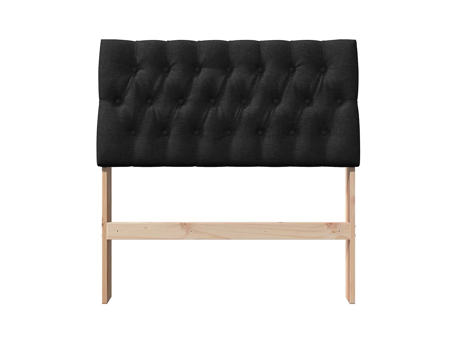 Cabecero tapizado Negro 90 cm Madera de pino macizo