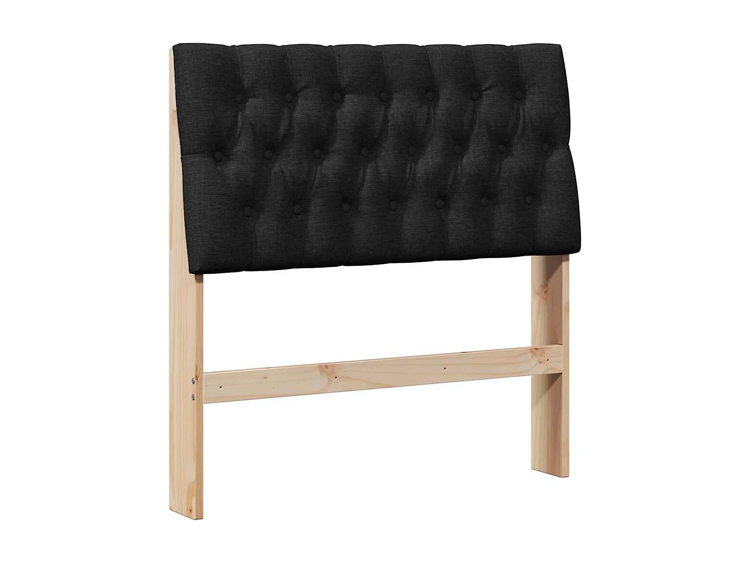 Tête de lit capitonnée Noir 90 cm Pin massif