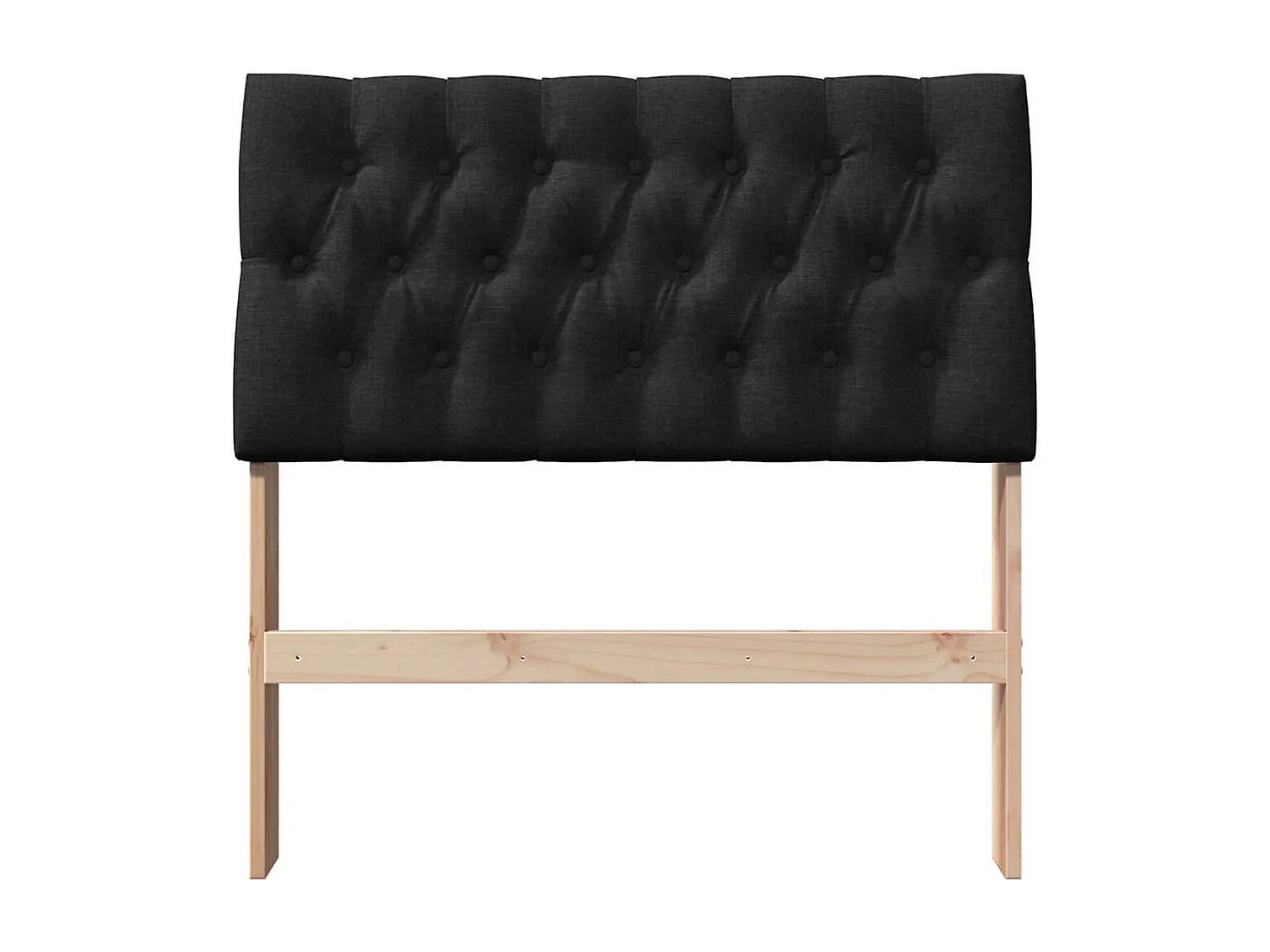 Tête de lit capitonnée Noir 90 cm Pin massif