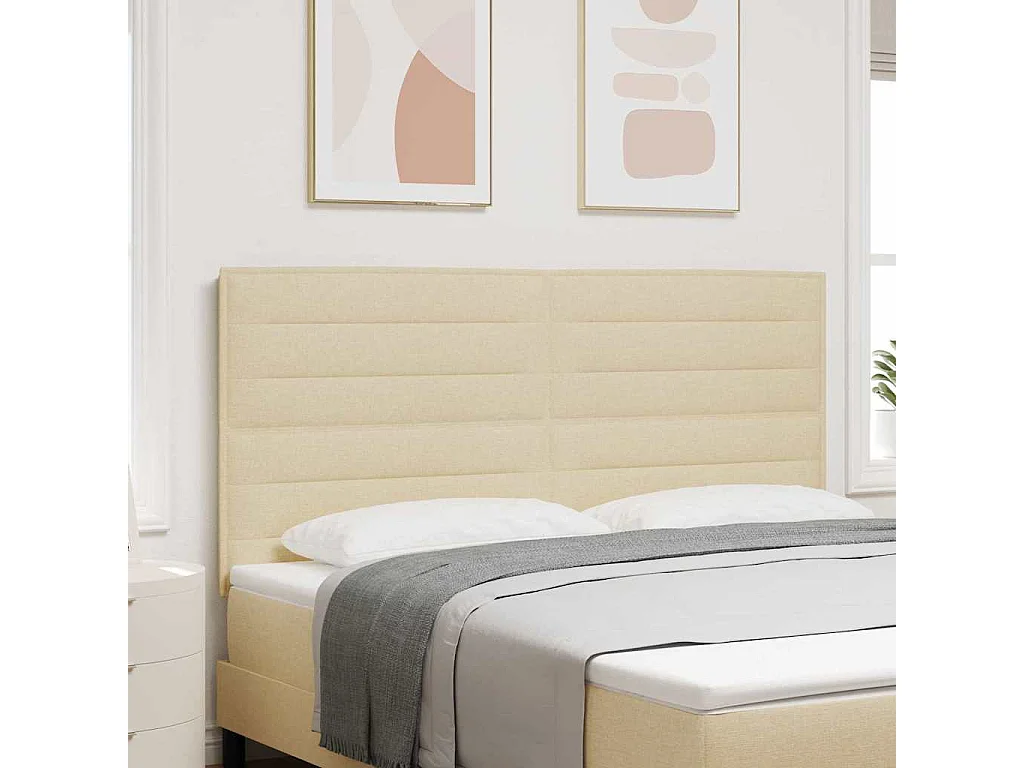 Tête de lit LED avec des lumières à LED Crème 180 cm tissu