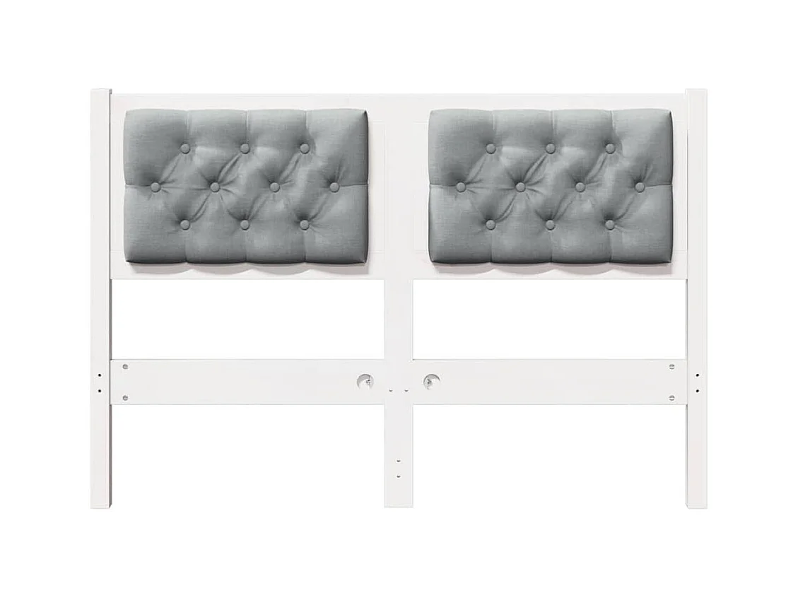 Cabeceira Branco e cinza claro 120 cm Madeira de pinho maciça