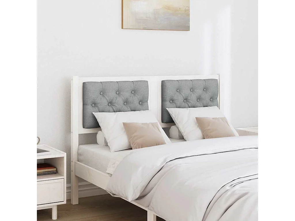Tête de lit Autre Blanc et gris clair 120 cm Bois massif en pin