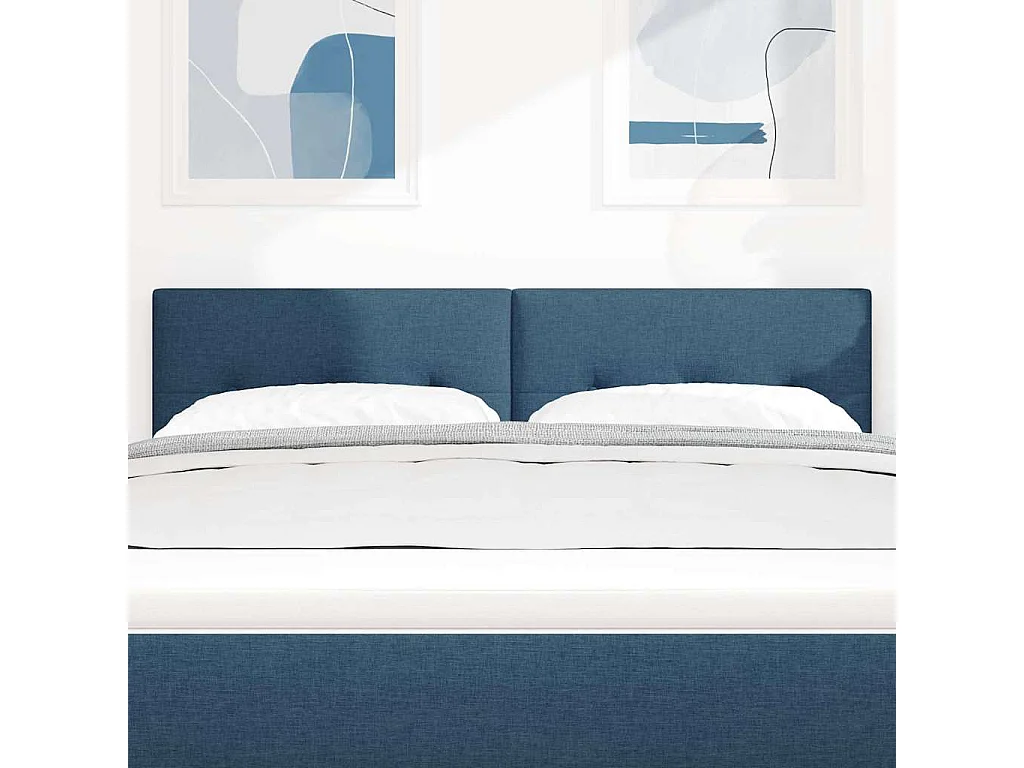 Tête de Lit LED avec des lumières à LED Bleu 144 cm tissu