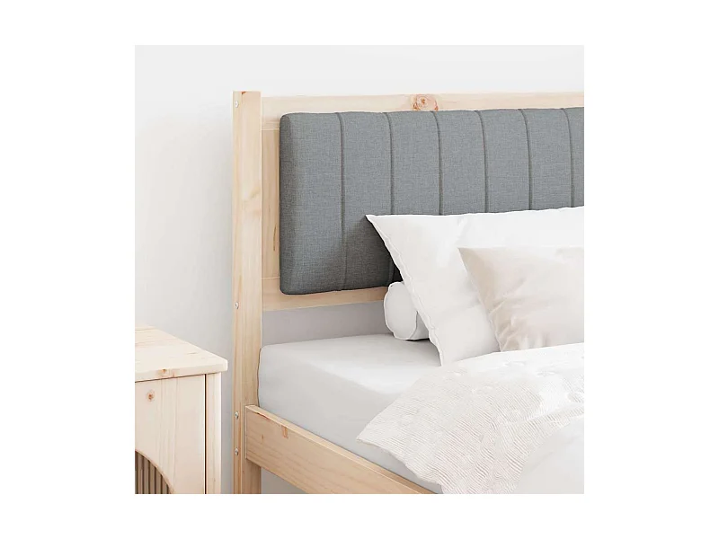 Cabecero tapizado Marrón 90 cm Madera de Pino Sólido y Tela