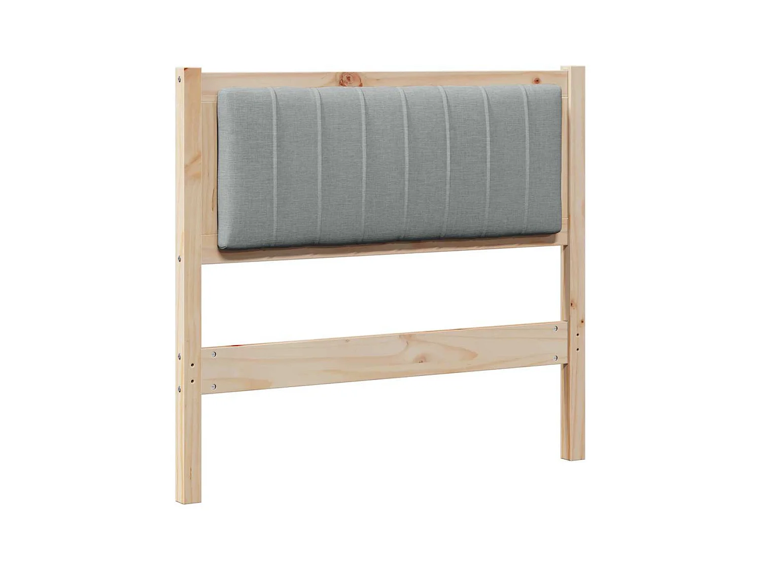 Cabecero tapizado Marrón 90 cm Madera de Pino Sólido y Tela