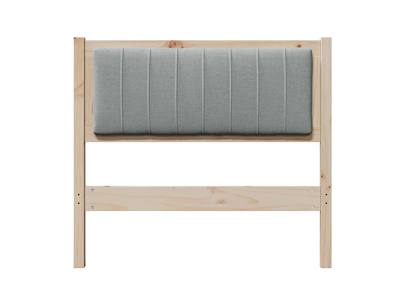 Cabecero tapizado Marrón 90 cm Madera de Pino Sólido y Tela