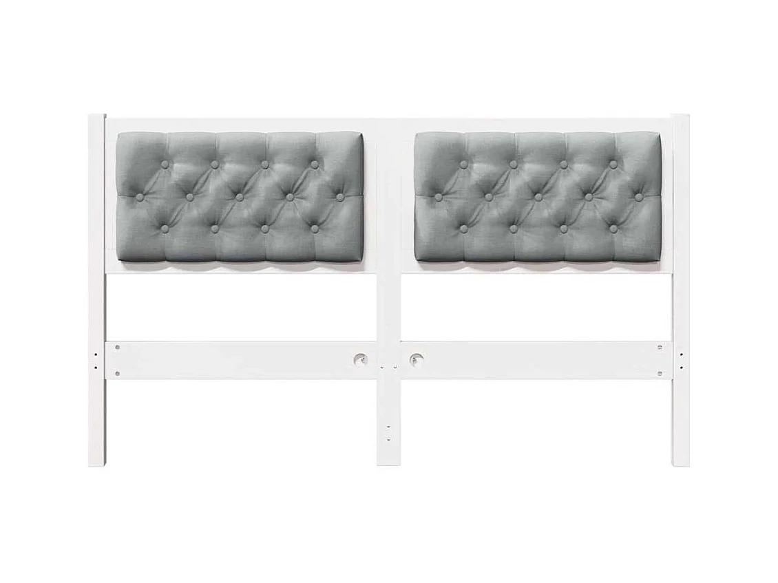 Tête de lit Autre Blanc et gris clair 140 cm Bois massif en pin