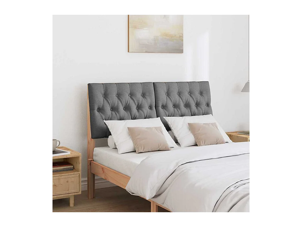 Cabeceira estofada Cinza Escuro 120 cm