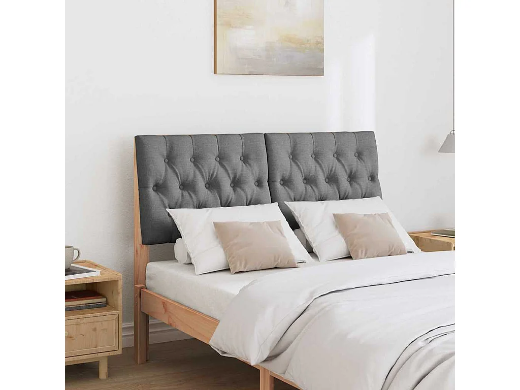 Tête de lit capitonnée Gris foncé 120 cm Pin massif