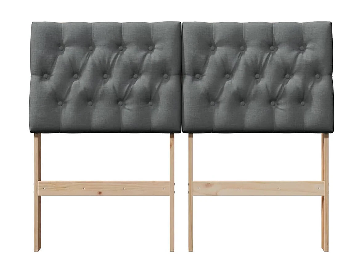 Tête de lit capitonnée Gris foncé 120 cm Pin massif