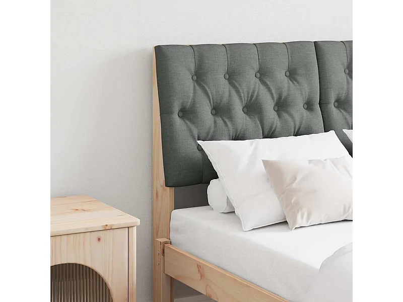 Tête de lit capitonnée Gris foncé 120 cm Pin massif