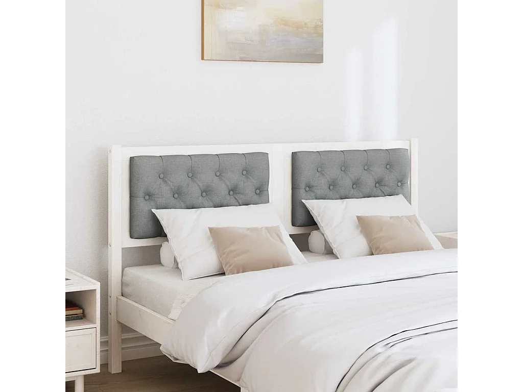 Tête de lit Autre Blanc et gris clair 150 cm Bois massif en pin