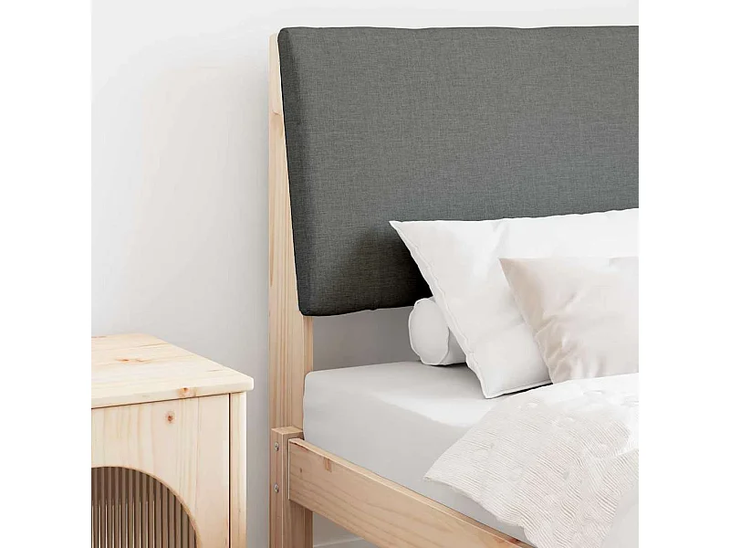 Cabecero tapizado Gris oscuro 75 cm Madera de pino macizo