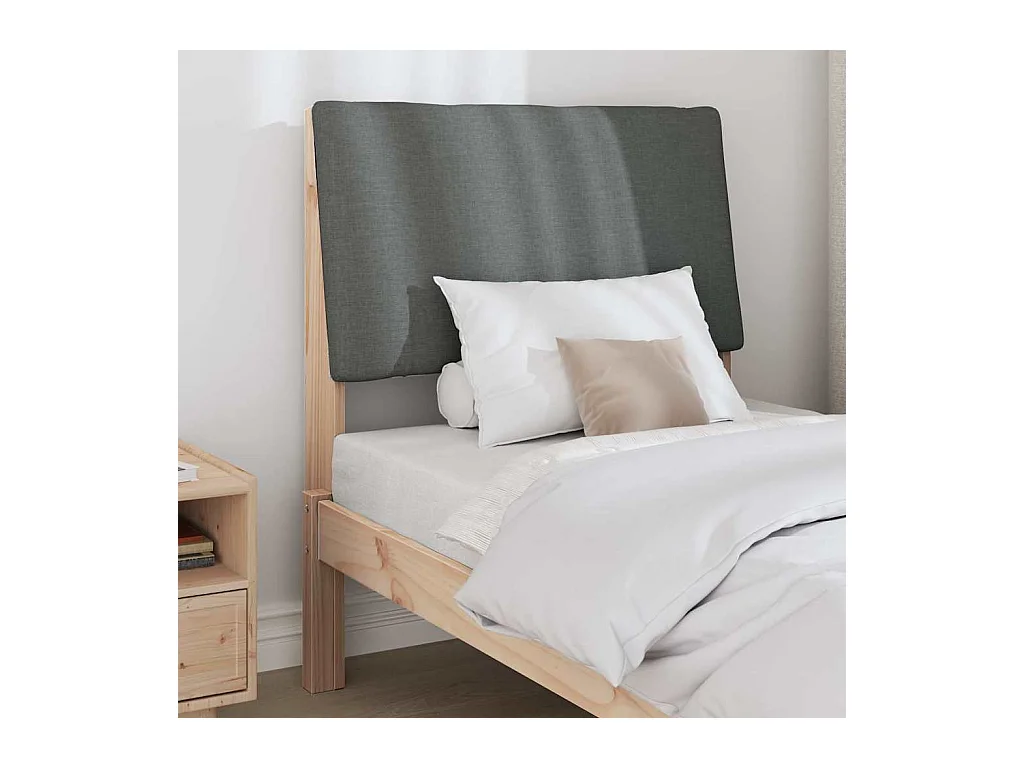 Cabecero tapizado Gris oscuro 75 cm Madera de pino macizo