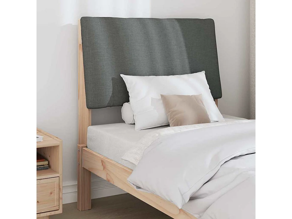 Tête de lit capitonnée Gris foncé 75 cm Pin massif